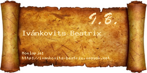 Ivánkovits Beatrix névjegykártya